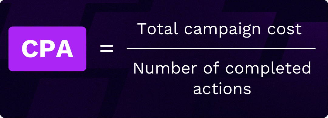 coût par acquisition cost per action formula