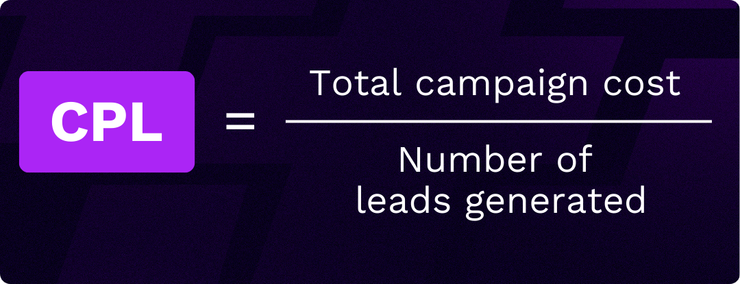 Cout par lead Cost per lead formule CPL
